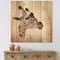 Designart - Portrait of A Giraffe III - Farmhouse Print on Natural Pine Wood